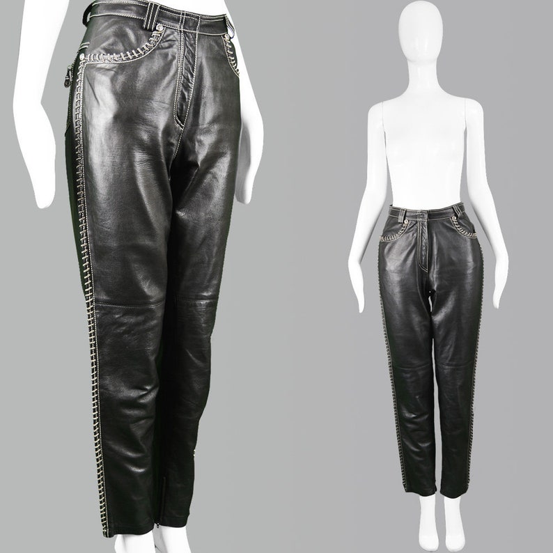 versace leather pants