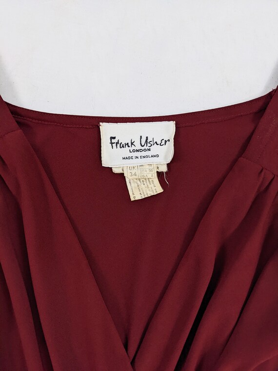 Vintage 70s Frank Usher Dress Evening Dress Wine … - image 7