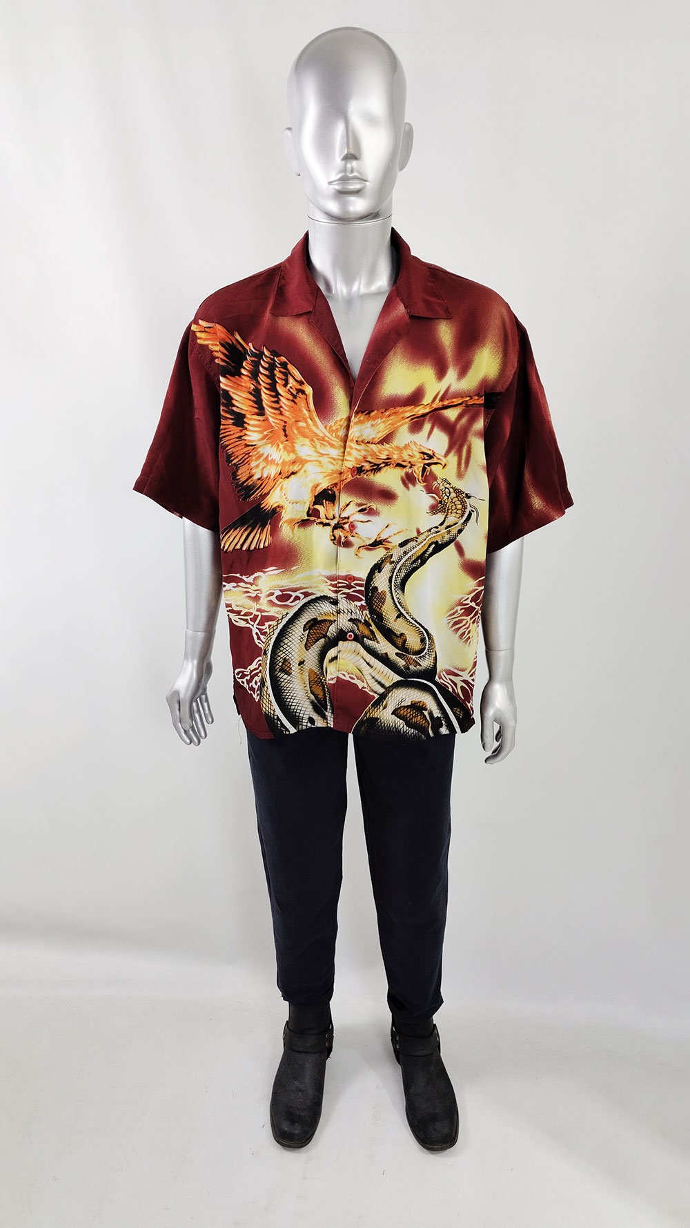 Vintage 90s 2000s Shirt, Japanese Shirt, Y2k Shirt, Snake & Phoenix, Dragon Shirt, Bowling Shirt Chinese Shirt, Oversized Short Sleeve - Etsy Vintage 90s 2000s Shirt, Japanese Shirt, Y2k Shirt, Snake & Phoenix, Dragon Shirt, Bowling Shirt Chinese Shirt, Oversized Short Sleeve - Etsy