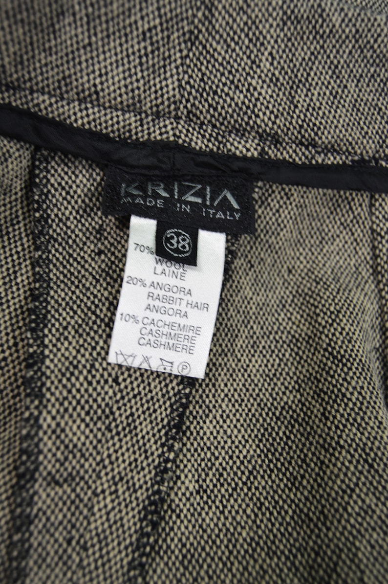 Vintage 90s KRIZIA Pants Italian Wool Angora /& Cashmere Pants Wool Palazzo Pant Womens Tweed Pants Tailored Pants Crop Wide Leg Pants Office