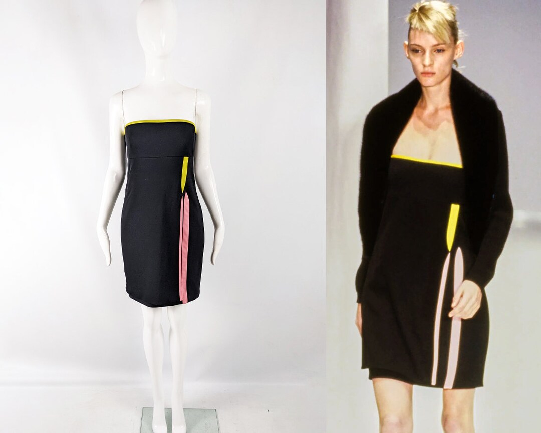 Gianni Versace Couture 1990s Lace Trimmed Mini Dress