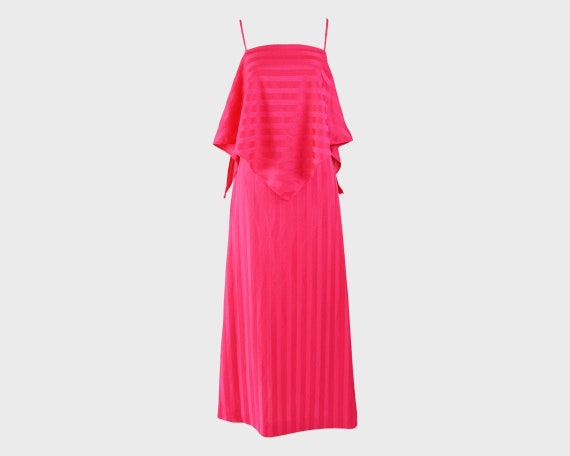 70s Evening Gown Fredericks of Hollywood Long Pink