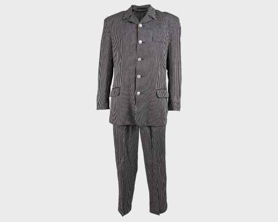 Vintage 80s Mens 3 Piece Suit Pinstripe Suit Mobst