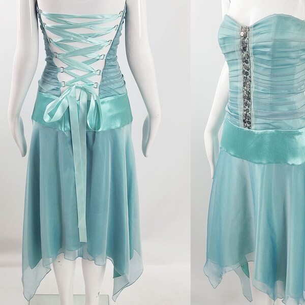 13284 Mint Tiered Chiffon Dress