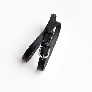 Black leather skinny belt for women, Natural leather belt. ALL SIZES
