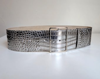 melt the lady swirl belt tops ホワイト Women White Wide Fashion Belt - Hip Waist Faux Leather Band