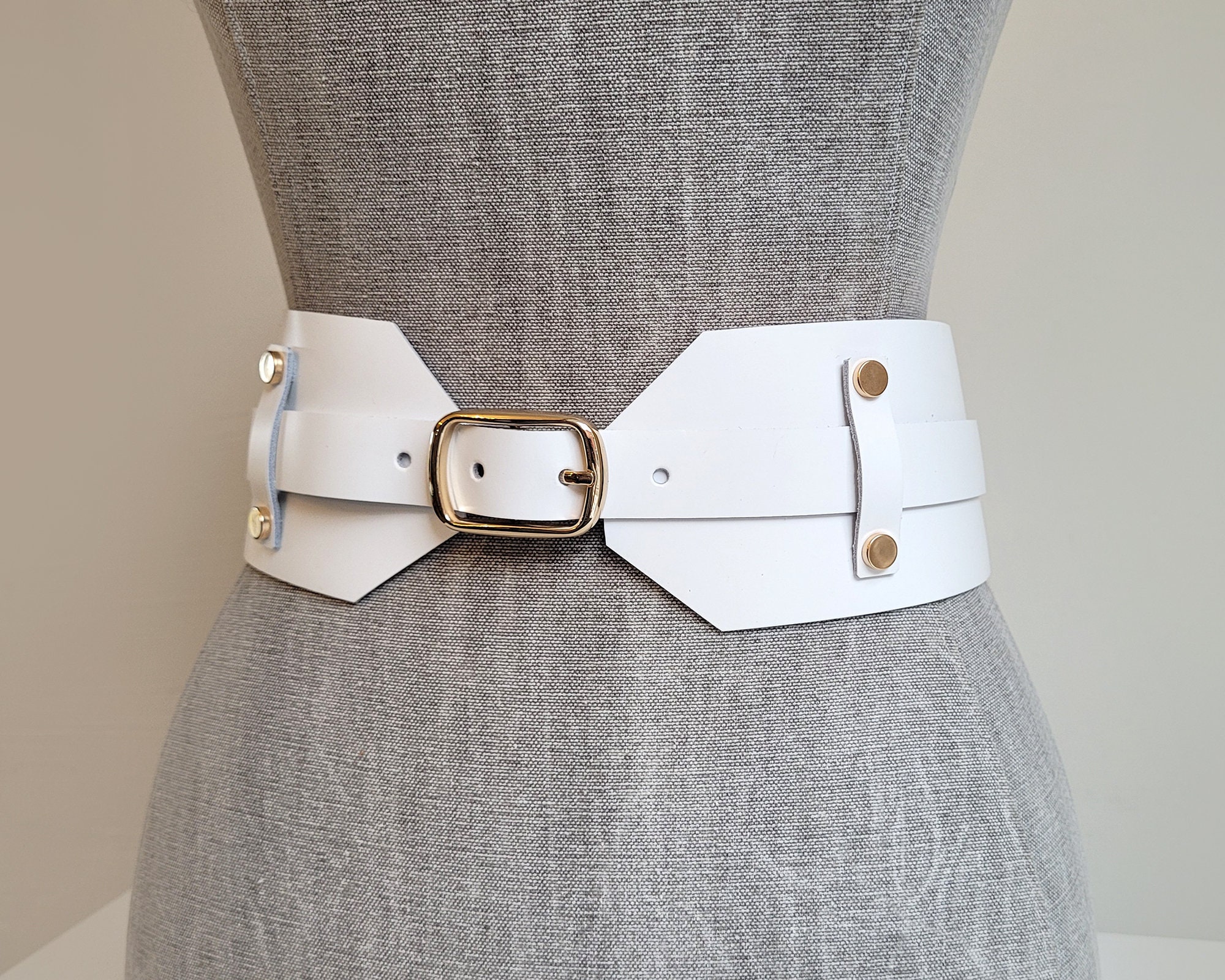 white dress belt womens Chunky Waist Dont miss out on this must Wide White Leather Belt, Women's