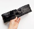 Black Leather Lace Corset Belt: Wide Waist Obi Belt product logo