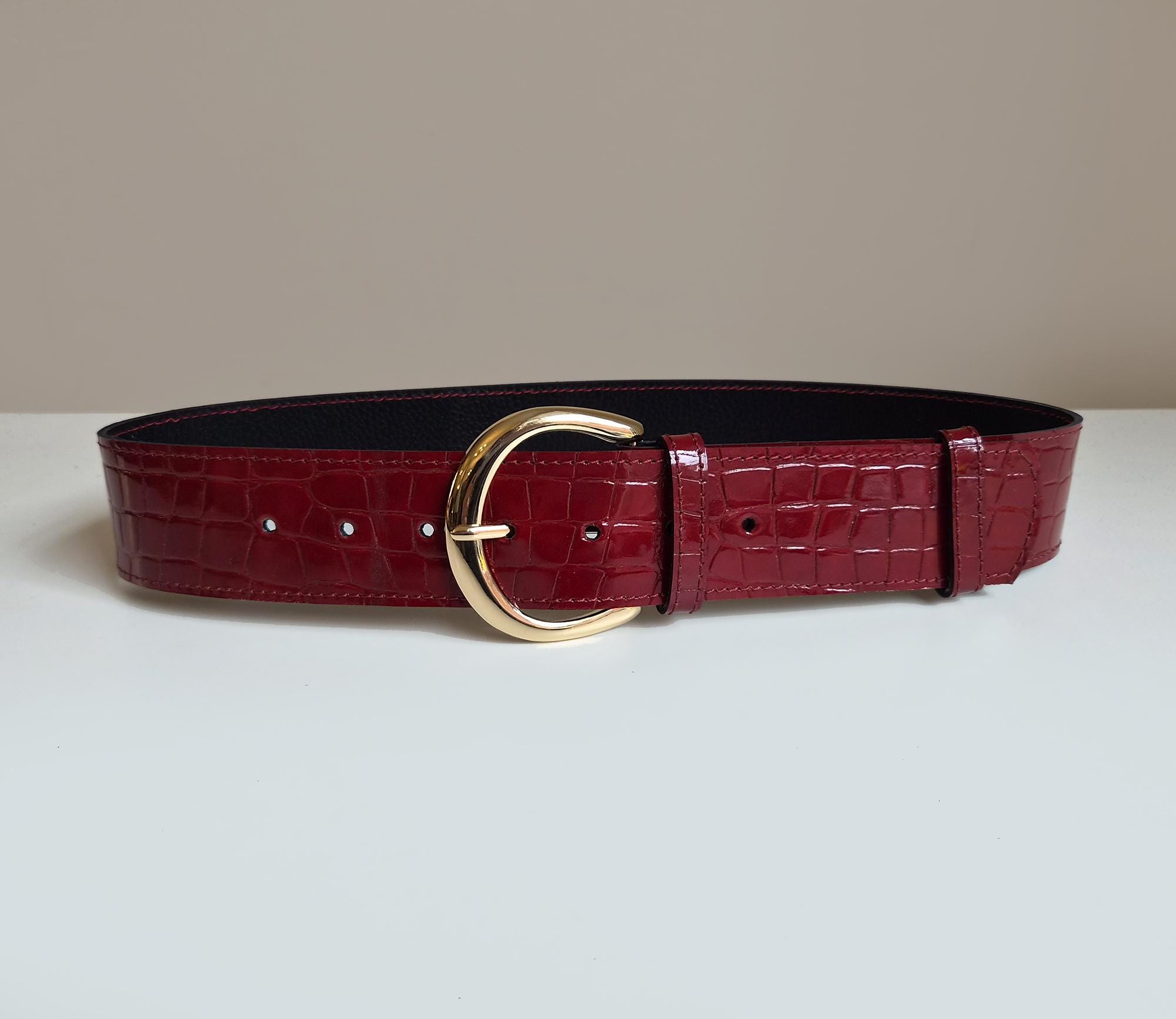 Womans Croc Belt Brown - Etsy