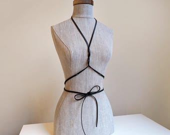 Natural Leather String Belt: Multi-Wrap Waist & Body Strap