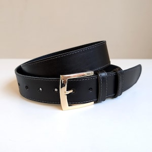 【送料&関税込】Golden  Belts In Black Leather ZHSH Genuine Leather Business Designer Golden Buckle Belt