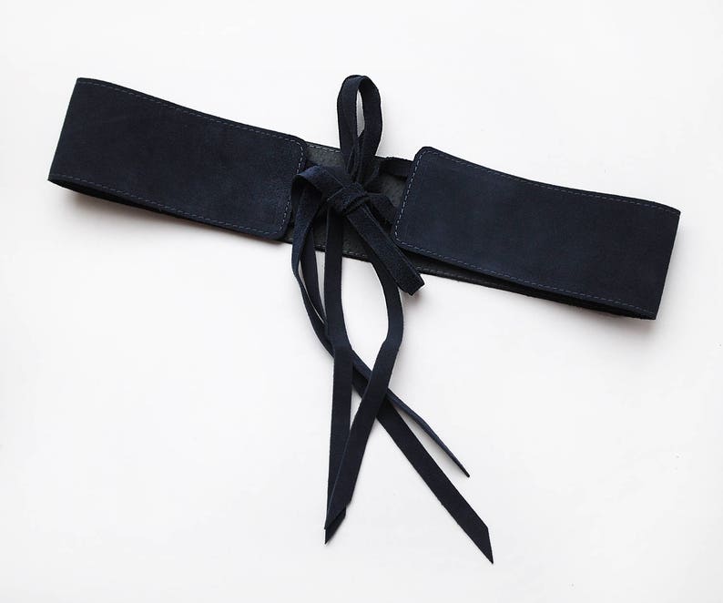 Wide Navy Blue Suede Leather Belt Navy Blue Wide Waist Belt Etsy