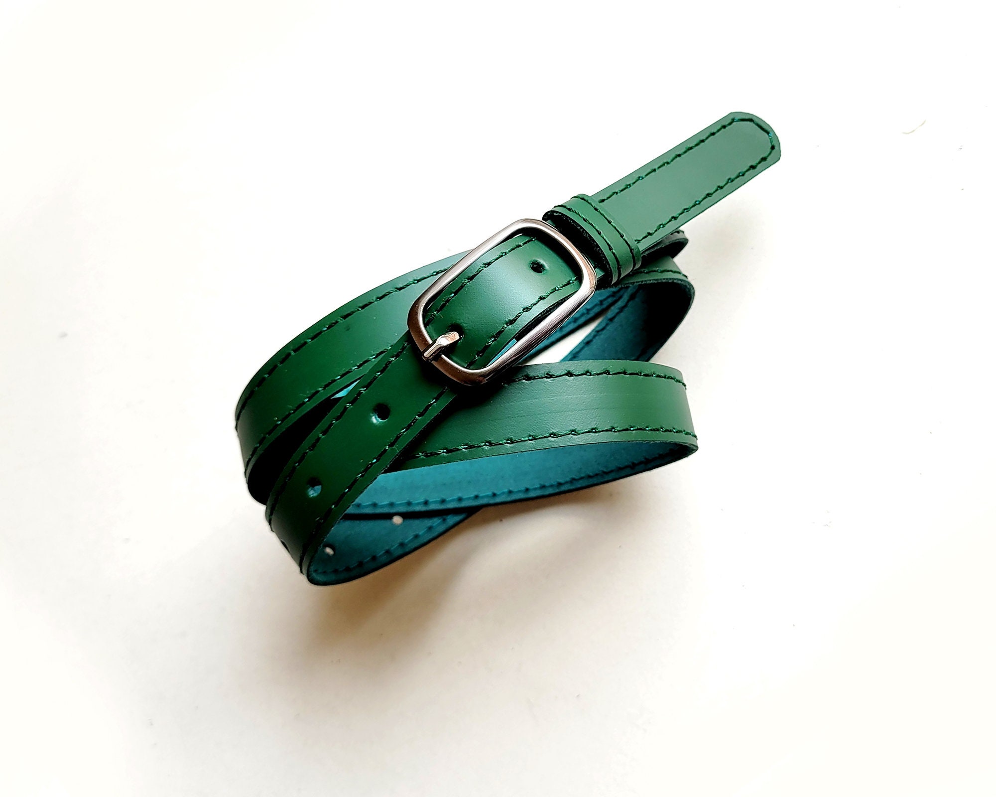 百愛 mertra レザー バックル ベルト グリーン 百愛 mertra レザー