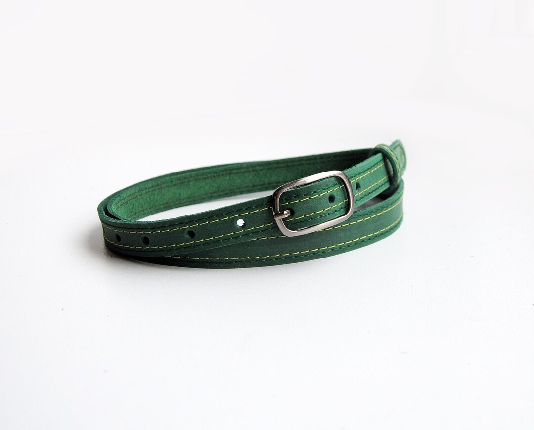 Green Leather Belt for Women Genuine Leather Skinny Waist Etsy