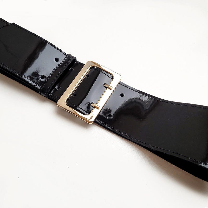 Patent Leather Tight with Gold Buckles main image 1