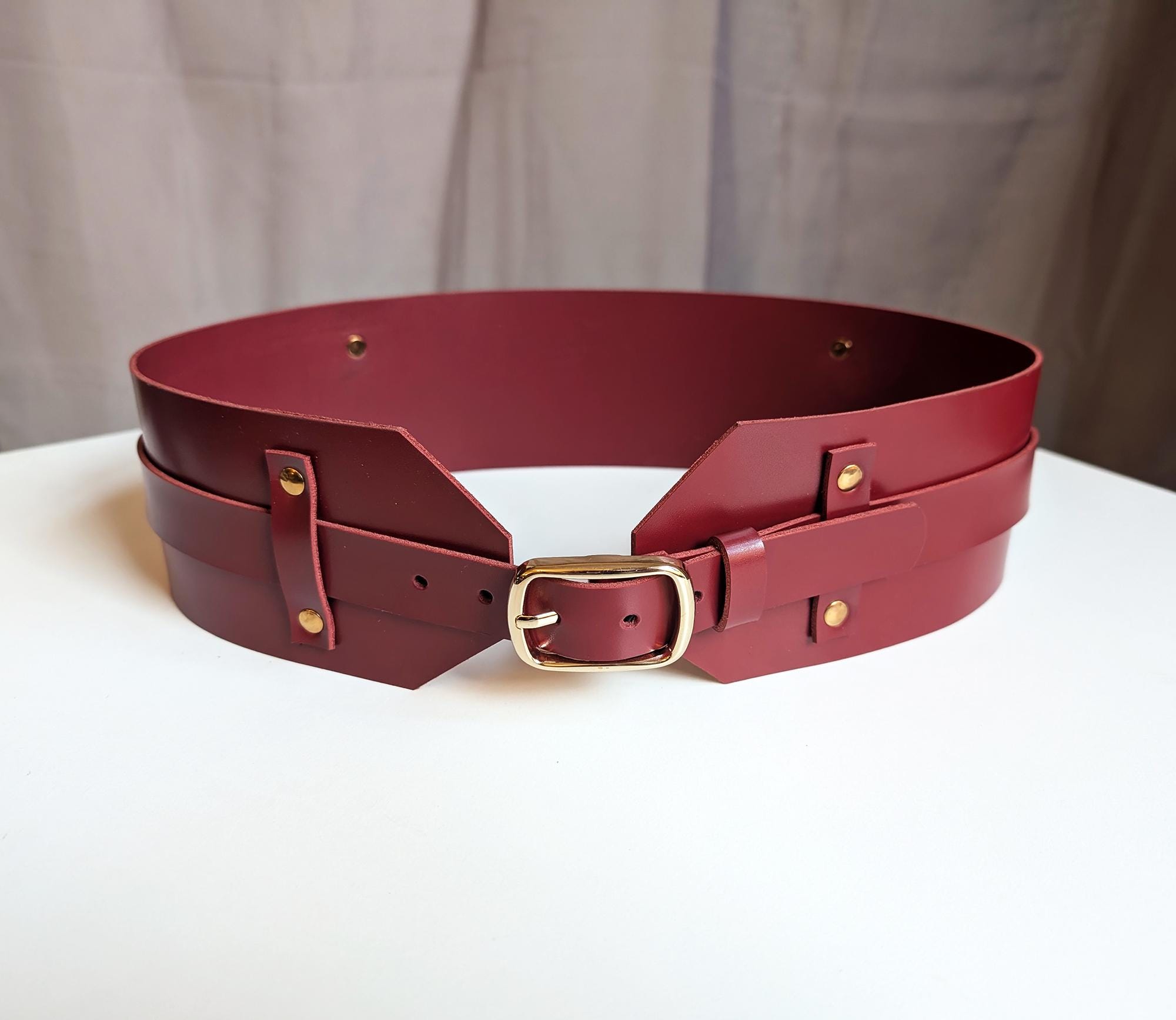 2485 Womens Wide Fashion Leather Belt With Crescent Buckle And Triple Stitch, Wide Belt In Studded Italian Leather For Women | J.Crew main image 2