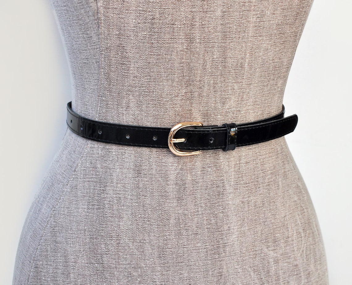 Black Patent Leather Belt Womens Waist Belt ALL SIZES - Etsy UK