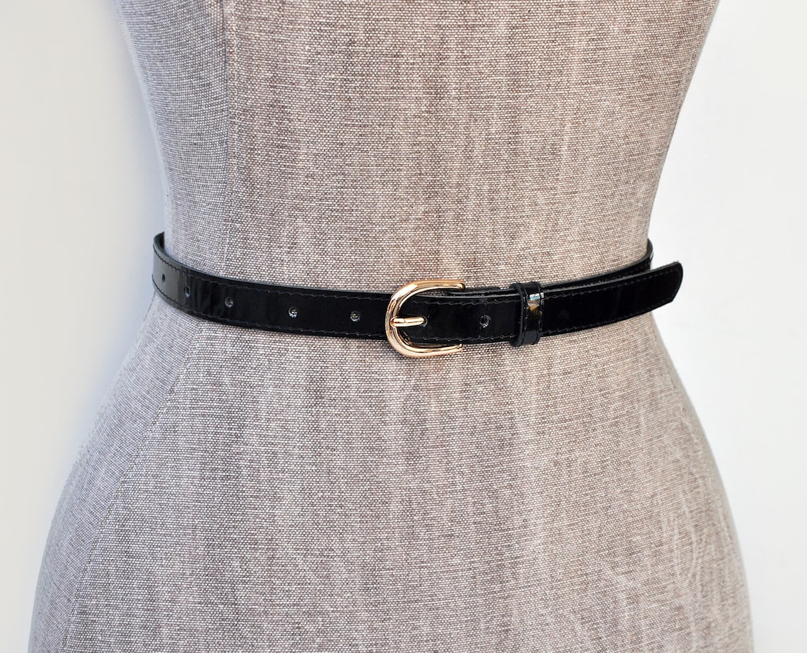 Black Patent Leather Belt Womens Waist Belt ALL SIZES Etsy UK