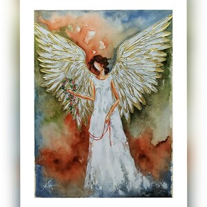 White Angel Wreath Downloadable Art, Instant Download Angel Printable Art, Modern Wall Art Print, Abstract Angel Digital Download Art
