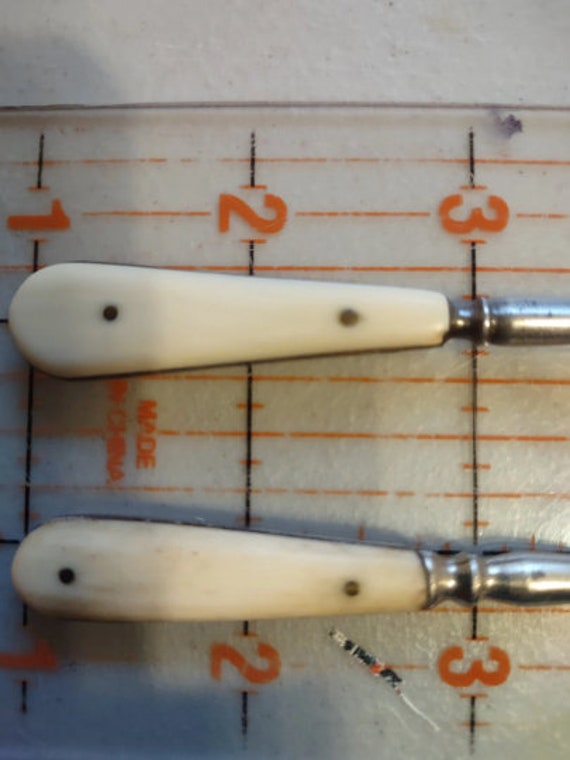 Antique Bone Handle Button Hooks, Victorian Acces… - image 2