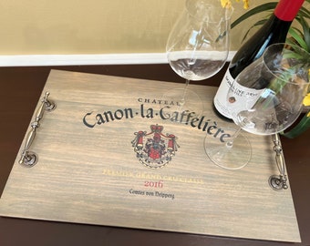 French Wine Crate Lid Serving Tray