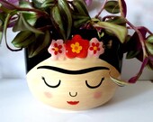 Viva La Frida Hanging Planter Plant Pot Flower Pot Face Pot - 12cm