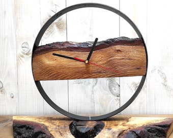 Table clock ,Loft clock ,standing clock ,waxed oak clock ,oak clock , office clock, living room clock, wooden metal clock , industrial clock