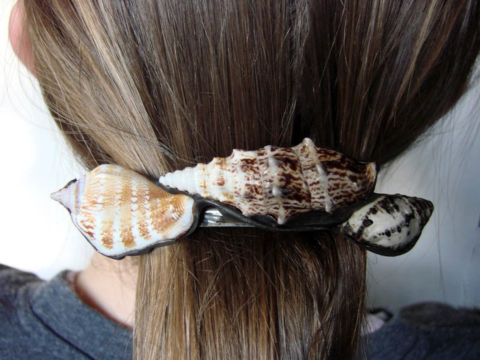 Sea schells Buckle hair clip handmade hairpin retro boho style Etsy