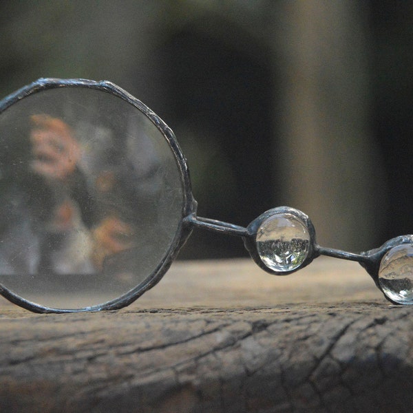 Boule de verre Loupe Loupe Pendentif en verre clair loupe loupe collier loupe collier loupe bijoux loupe ancienne mode