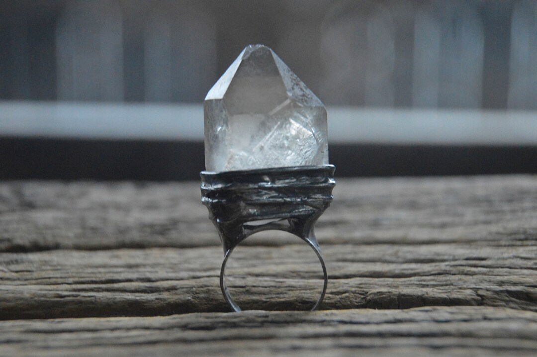 Quartz Point Ring Lemurian Quartz Point Crystal Point Ring Clearest Lemurian Crystal ...
