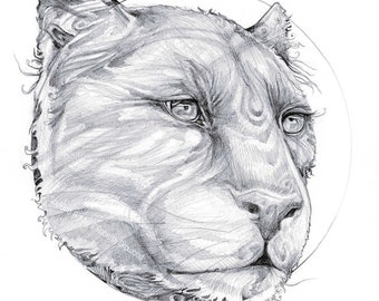 Black Jaguar Spirit Animal Shamanic Medicine Art Print - A3