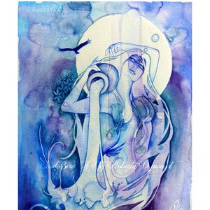 Aquarius Zodiac Goddess Art Print image 3