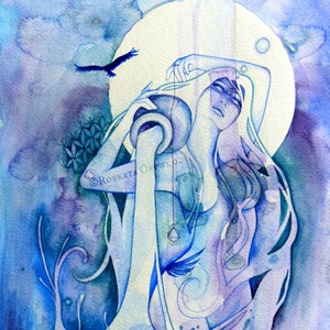 Aquarius Zodiac Goddess Art Print image 1