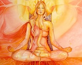 Shamanic Chakra Goddess Art / Sacred Red Root Chakra / A3