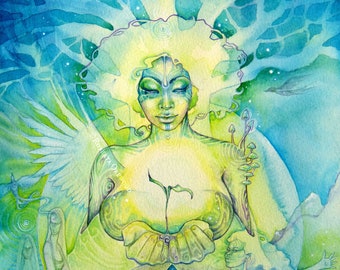 Shamanic Earth Goddess Art Print