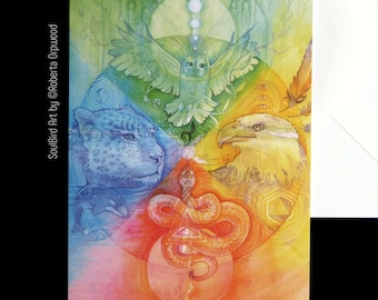 Shamanic Animal Medicine Wheel Greeting Card