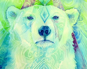 Polar Bear Spirit Animal Art Print / A3