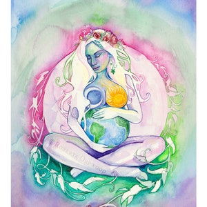 Earth Mother Gaia Goddess / Artist Signed Fine Art Print