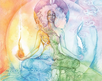 Shamanic Element Goddess Art Print