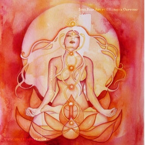 Kundalini Rising Chakra Goddess Artist Signed Fine Art Paper Print