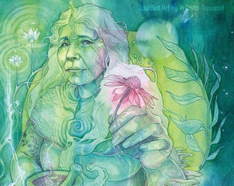 Herbalist Medicine Woman Art Print