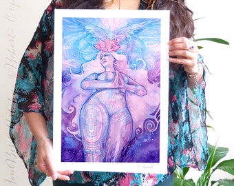 Shamanic Chakra Goddess Art / Sacred Crown Chakra