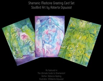 Shamanic Healing Medicine Greeting Card Set of 3