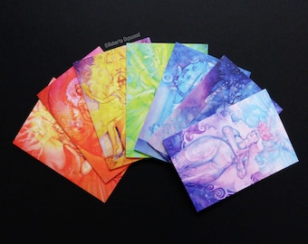 Rainbow Chakra Goddess Greeting Card Set of 7