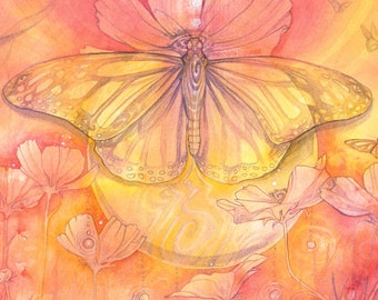 Butterfly Spirit Animal Art Print / A3