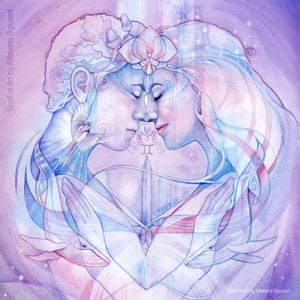 Divine Lovers Tarot Art / Tree of Life Oracle Spiritual Art Print