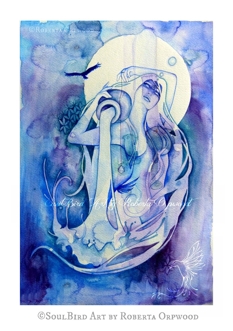 Aquarius Zodiac Goddess Art Print image 3