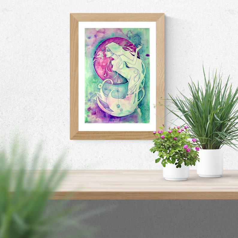 Virgo Zodiac Goddess Art Print A3 297mm x 420mm