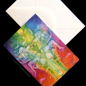 Tanzende Regenbogengöttin / Schamanische Grußkarte Bild 4