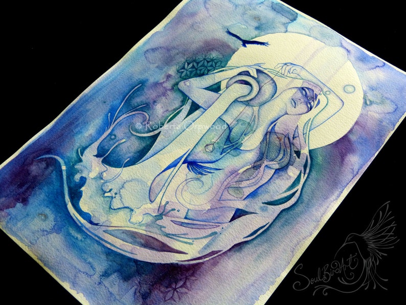 Aquarius Zodiac Goddess Art Print image 7